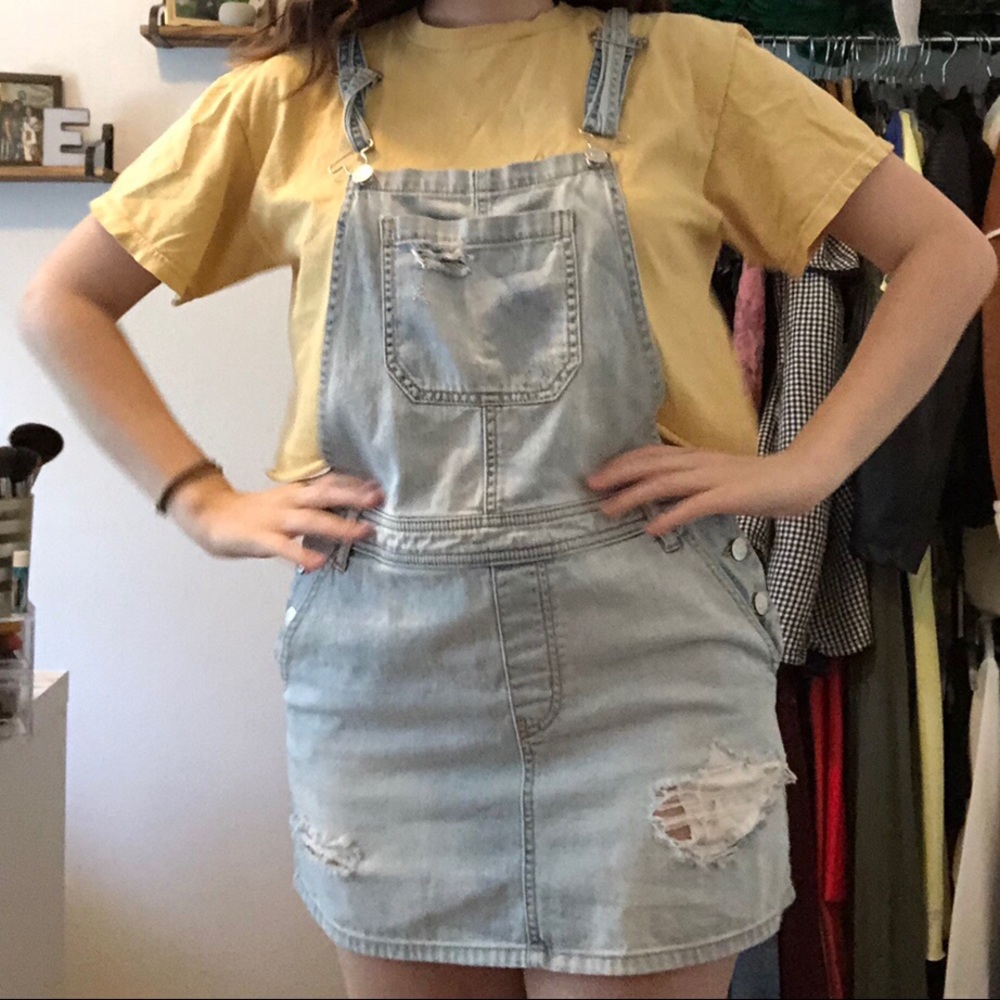 Denim overall dress
